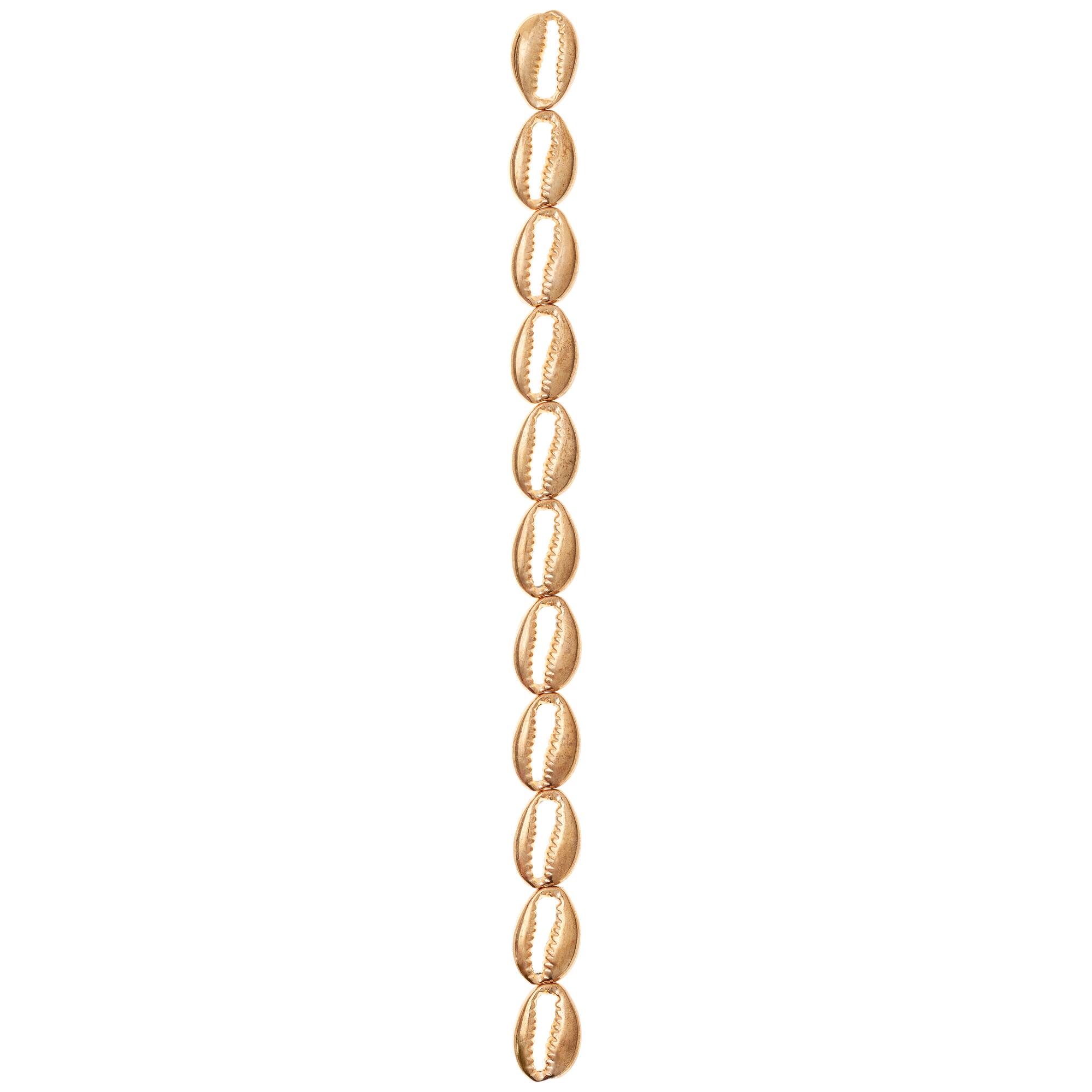 Gold Cowrie Shell Beads by Bead Landing®, 17mm